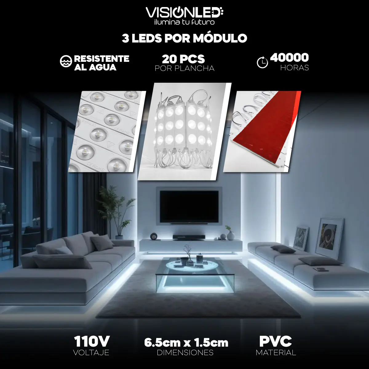 Módulo LED blanco 110V | Iluminación decorativa