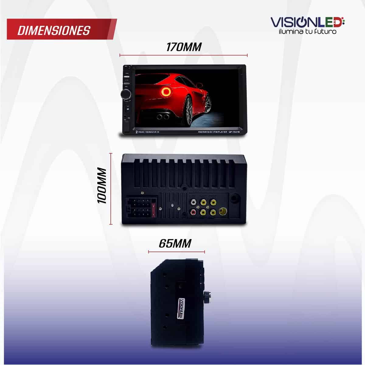 Radio MP5 Doble DIN Pantalla Táctil Bluetooth