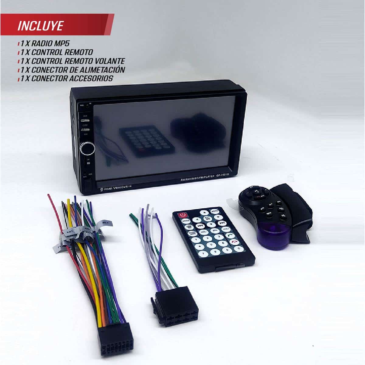 Radio MP5 Doble DIN Pantalla Táctil Bluetooth