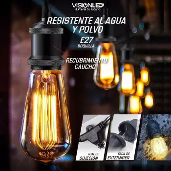 Cable Guirnalda 10mts 12 Boquillas