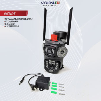 CAMARA IP EXTERIOR DOBLE LENTE PTZ FIJA C/SIRENA