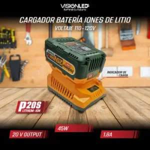 visionled-cargador-bateria-p20s-110-120v-1.8A-X-1 Cargador De Bateria P20s 110-120v 1.8a