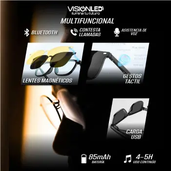 Gafas Inteligentes Clip Magnetico X2 GAFAS INTELIGENTES CON BLUETOOTH