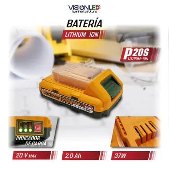 Batería de Iones de Litio 2.0AH Jadever JDLBP520