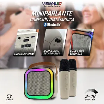 Karaoke Portatil Mini Parlante + 2 Microfono