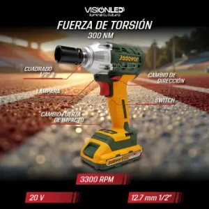 LLAVE DE IMPACTO INALAMBRICO 20V 3300RPM 300NM