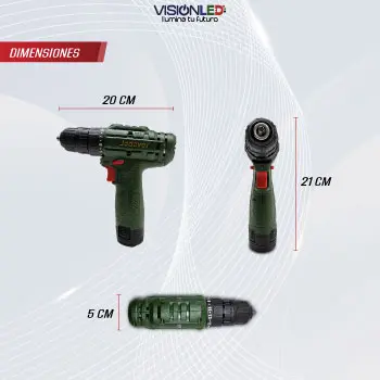 TALADRO INALAMBRICO 12V 750RPM 20NM INC BATERIA 1.5AH