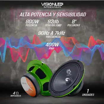 Medios tipo Bala 8 pulgadas