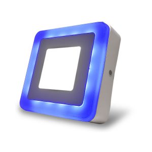 Panel LED Cuadrado Sobrepuesto 3W con Filo Azul – Luz Blanca