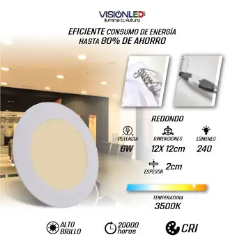 PANEL REDONDO GYPSUM CALIDO 6W