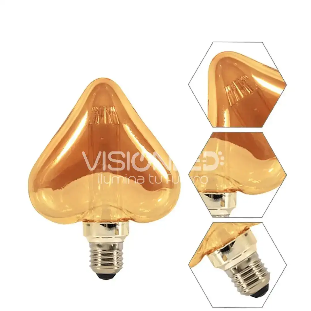 FOCO CORAZON E27 LUZ CALIDA TUBO 3W