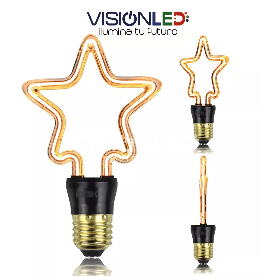 FOCO FIGURA ESTRELLA E27 LUZ CALIDA 4W - Imagen 2