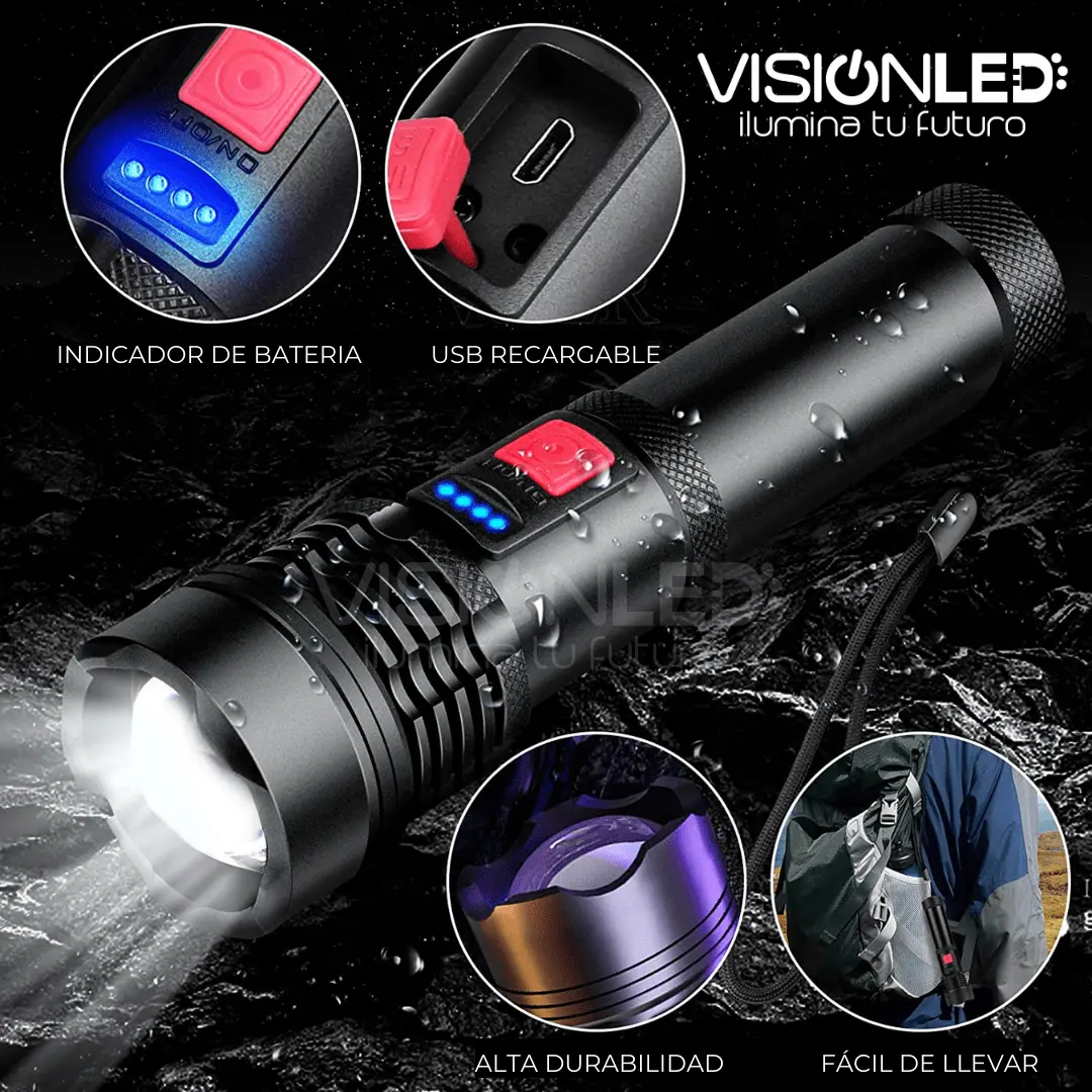 LINTERNA DE MANO RECARGABLE 5FUNC - Imagen 2