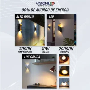 visionled_quito_aplique_bifocal_espiral_mariposa_10w_luz_calida Aplique Bifocal Cálido - Lampara de Pared