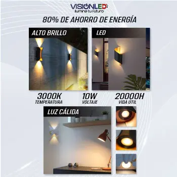 visionled_quito_aplique_bifocal_espiral_mariposa_10w_luz_calida Aplique Bifocal Cálido - Lampara de Pared