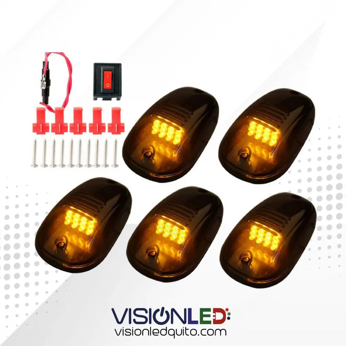 LUZ LED TECHO X5 AMBAR 12V - Imagen 2