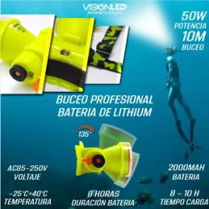 visionled_quito_linterna_recargable_sumergible1 Linterna Led Sumergible Recargable