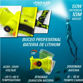 Linterna Led Sumergible Recargable