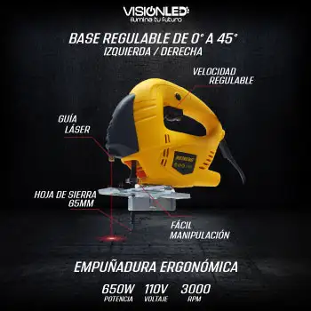 Sierra Caladora De Mano Portátil 55 MM 650 WATTS