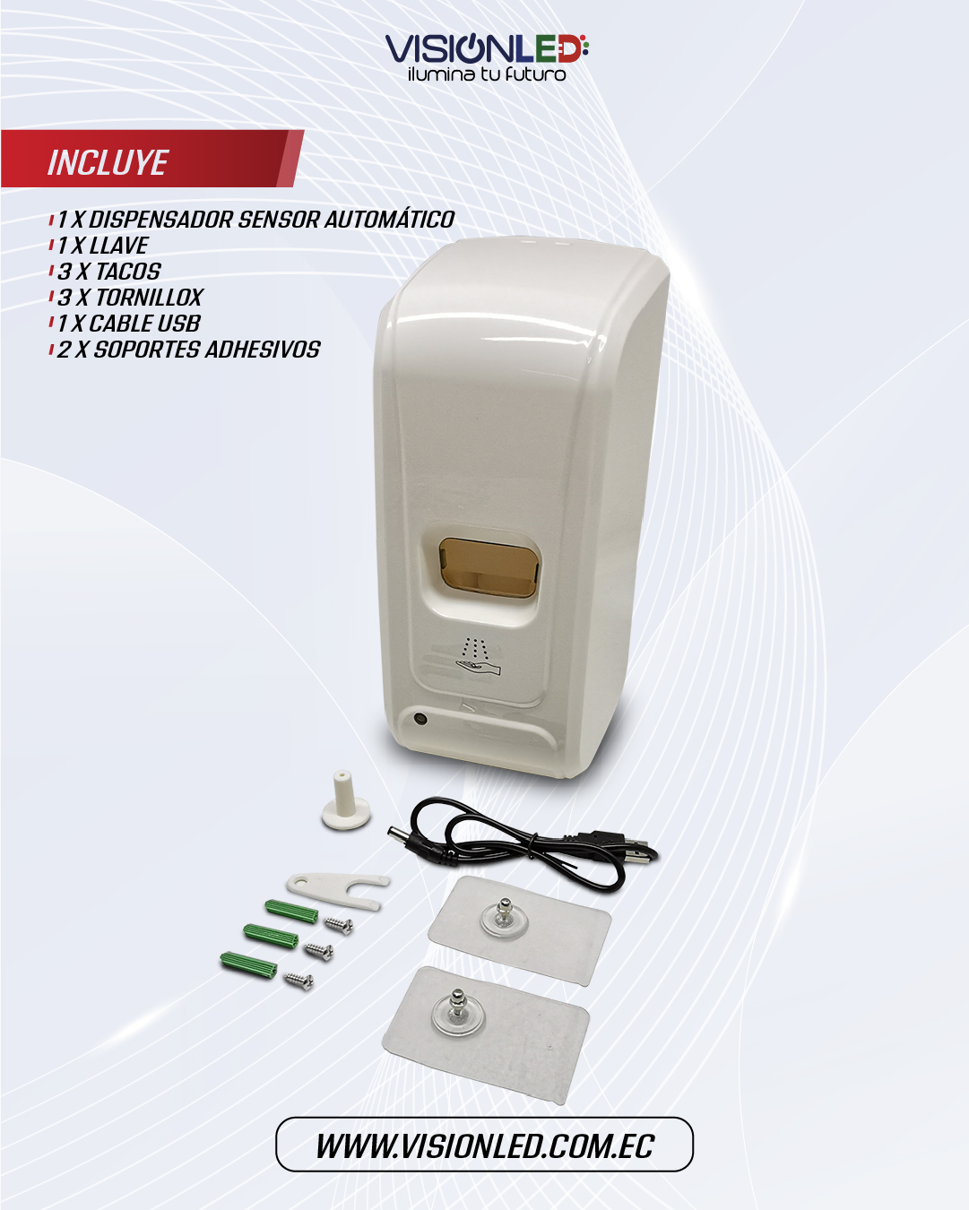 Dispensador de Jabón con Sensor Infrarrojo Automático y Recargable - Imagen 4