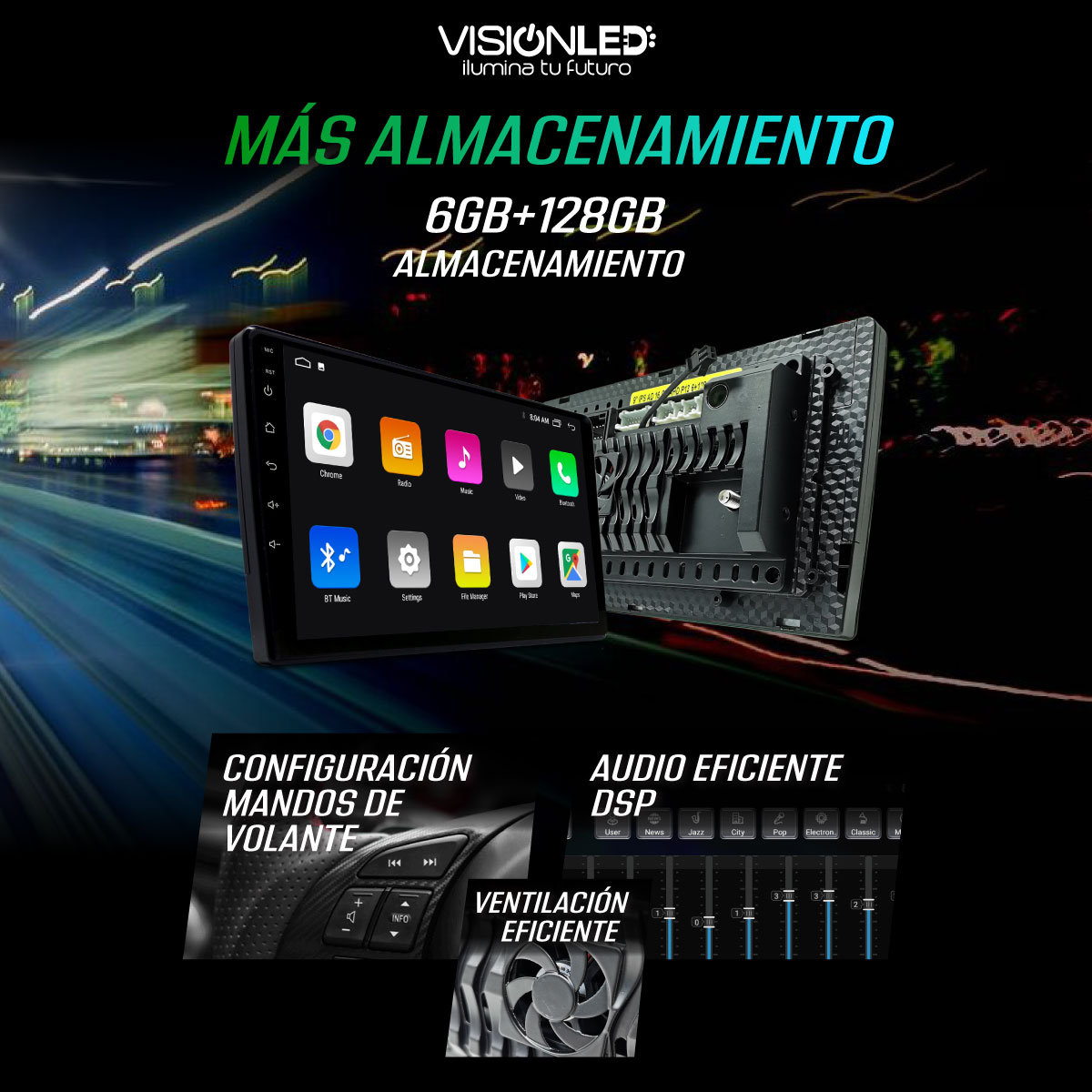 Radio 9" Android 16 Carplay 6+128gb - Imagen 2