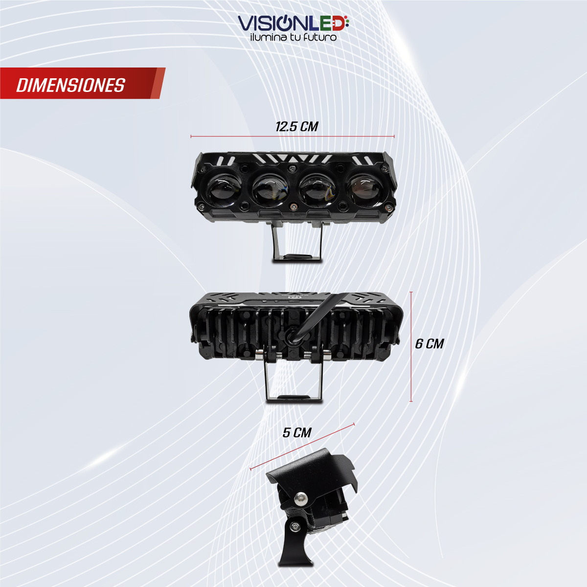 Foco Moto Bicolor Fila 4 Lupas - Imagen 4