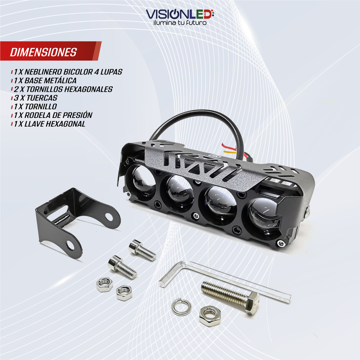 Foco Moto Bicolor Fila 4 Lupas - Imagen 5