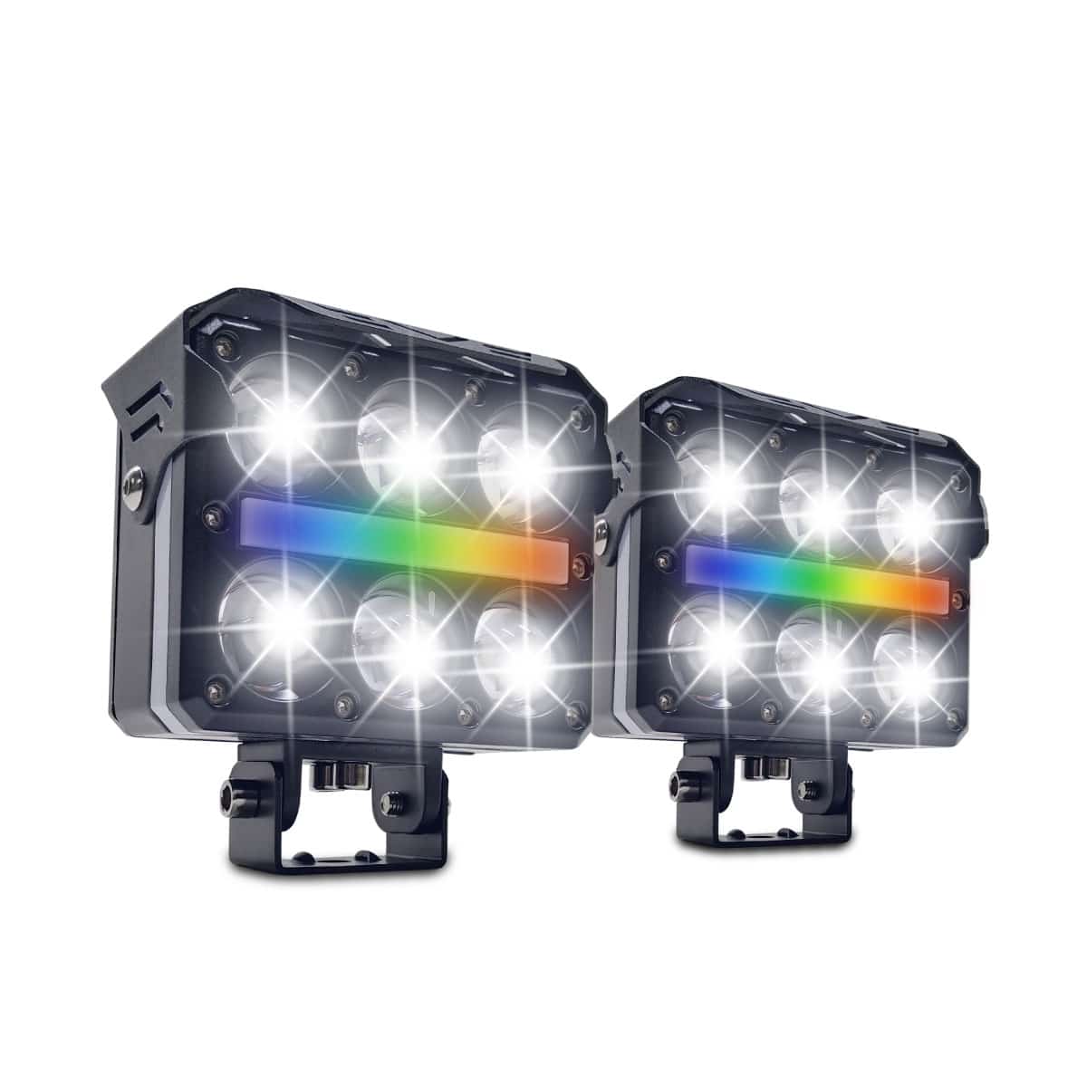 Exploradora bicolor 6 Lupas RGB OJO DE DIABLO W/Y FILO RGB 6 LUPAS CUBO CON VENTILADOR GAMA ALTA