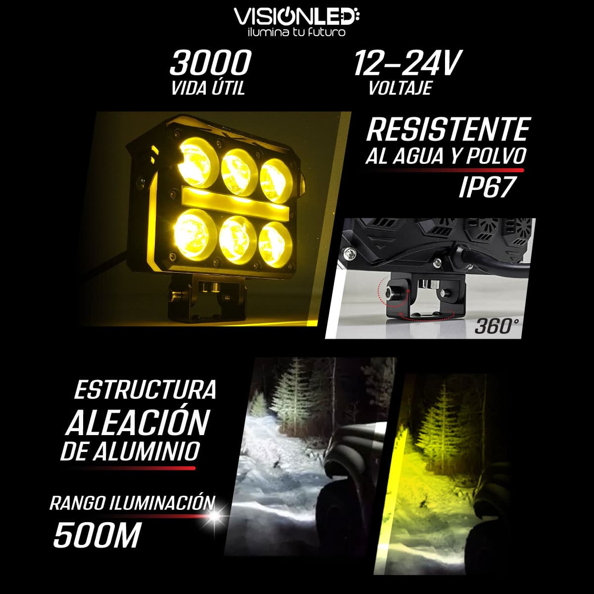 Exploradora bicolor 6 Lupas RGB OJO DE DIABLO W/Y FILO RGB 6 LUPAS CUBO CON VENTILADOR GAMA ALTA