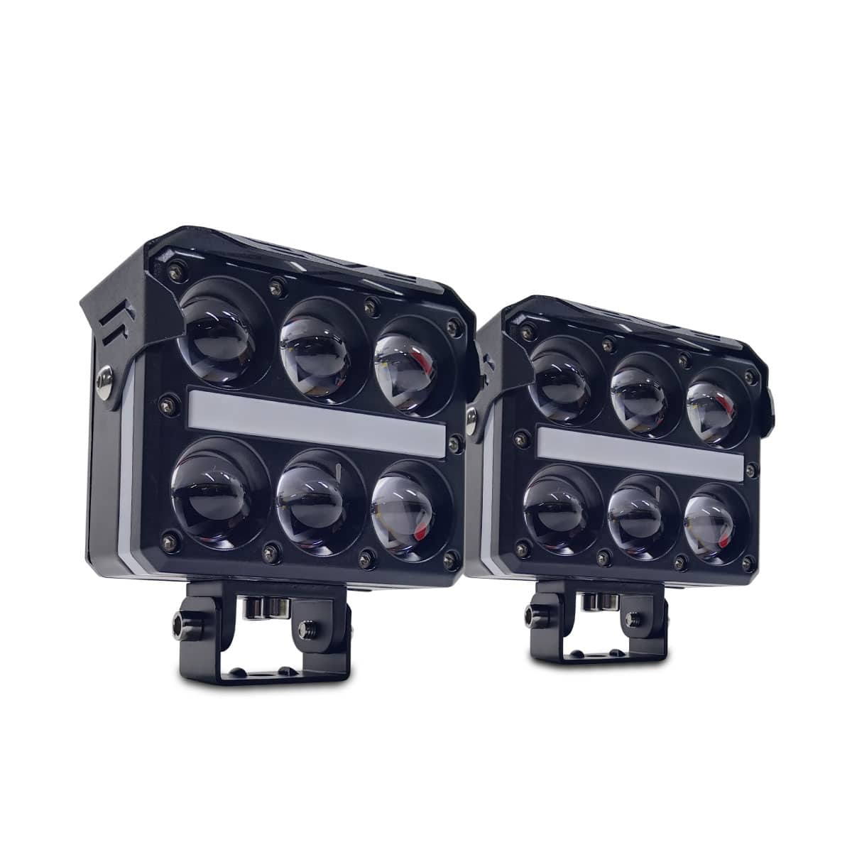 Exploradora bicolor 6 Lupas RGB OJO DE DIABLO W/Y FILO RGB 6 LUPAS CUBO CON VENTILADOR GAMA ALTA