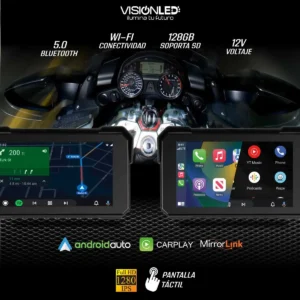 Pantalla Moto CarPlay con Android Auto y Bluetooth