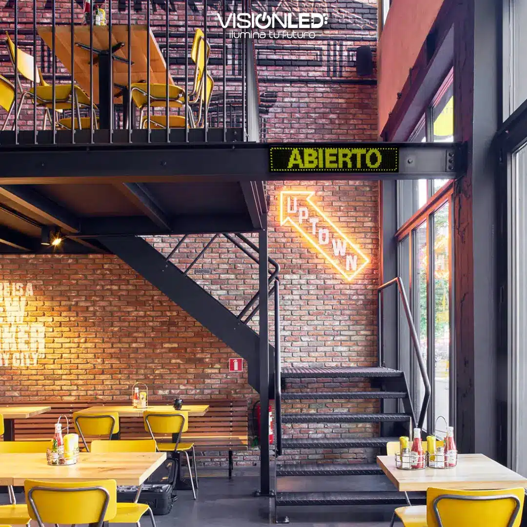 Letrero LED amarillo programable WiFi