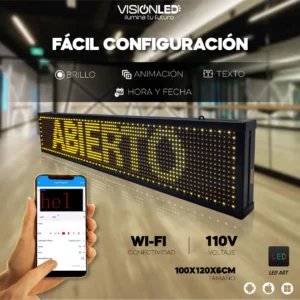 Letrero LED amarillo programable WiFi