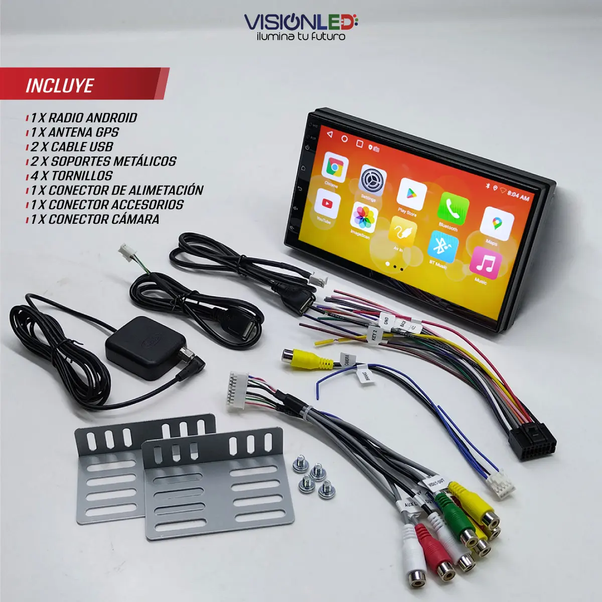 Radio con CarPlay y Android Auto | Pantalla QLED 7 Pulgadas Android 16