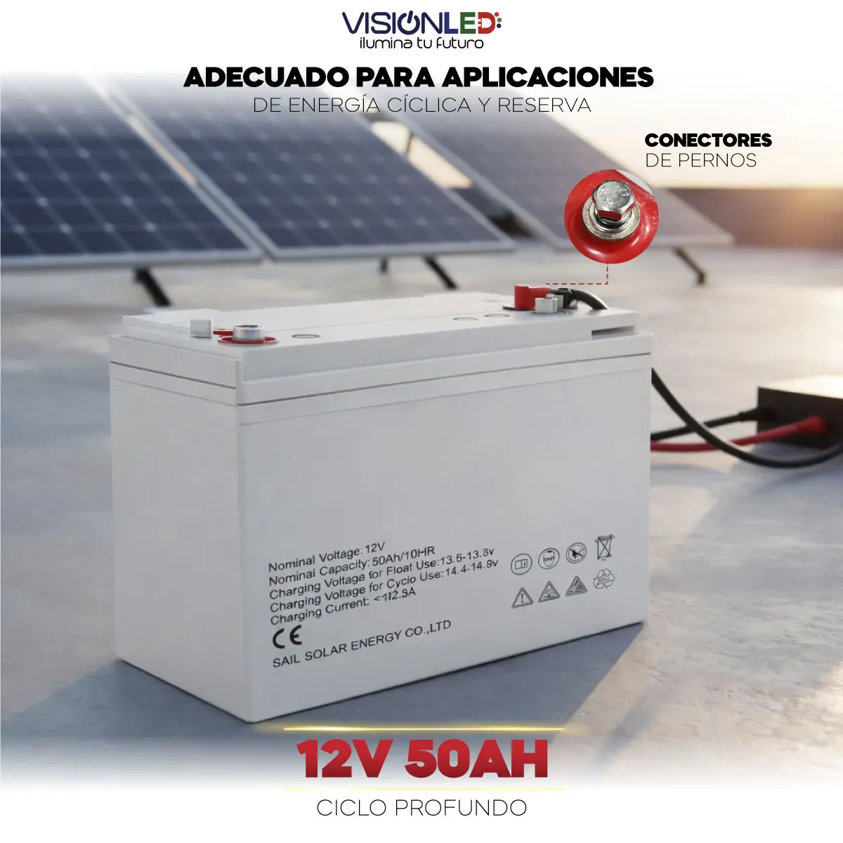 Batería solar gel 12V 50Ah