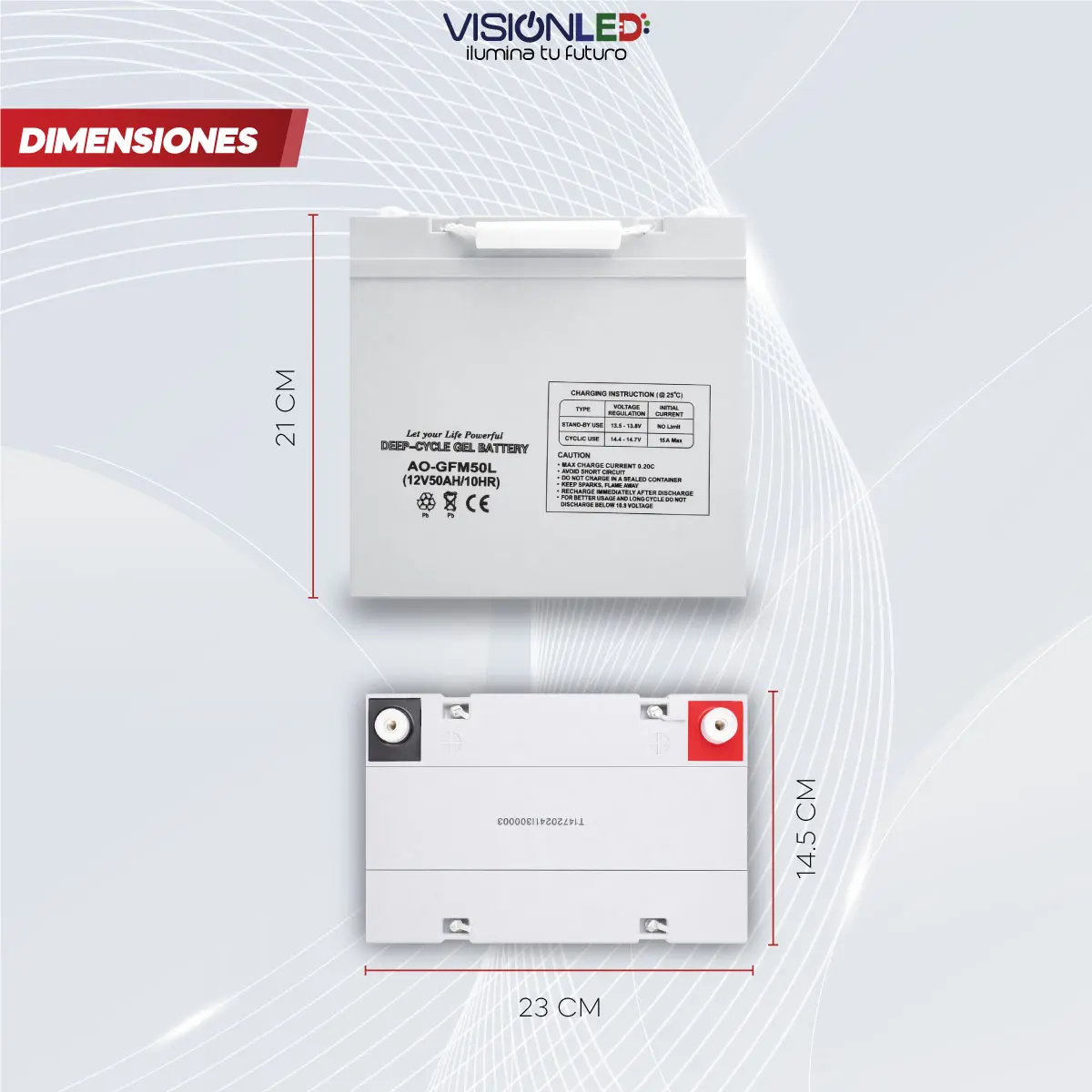 Batería solar gel 12V 50Ah