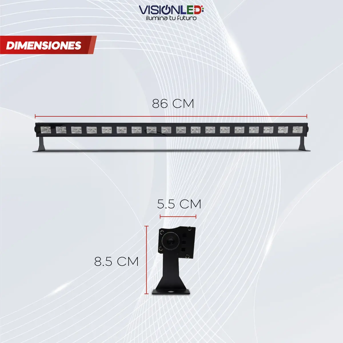 Barra LED Luz Negra 54W UV para Efectos y Decoración