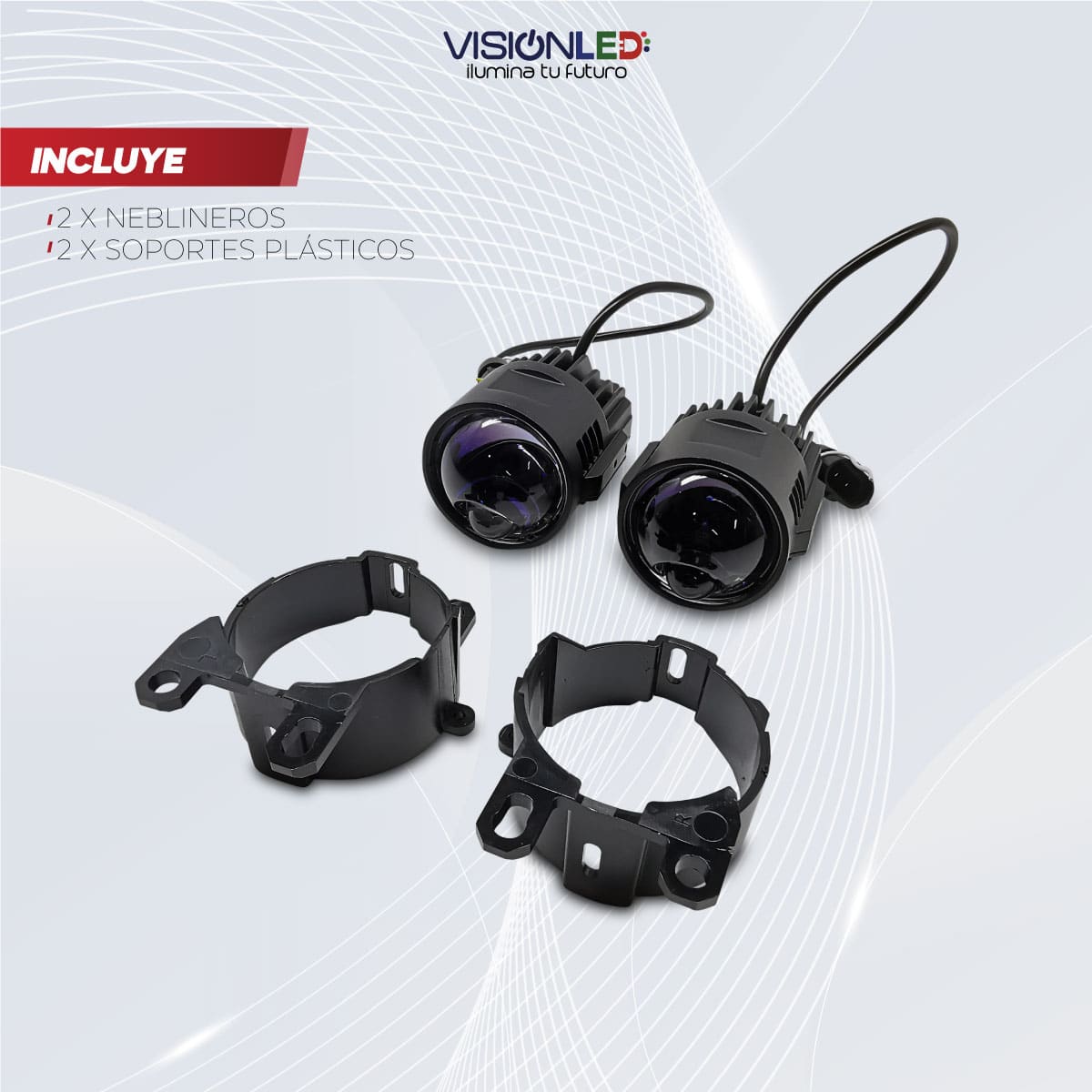Neblinero Lupa Bicolor 2.5 Pulgadas Alta y Baja 12-24V