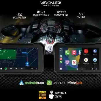 Pantalla Inteligente para Moto con Apple CarPlay y Android Auto